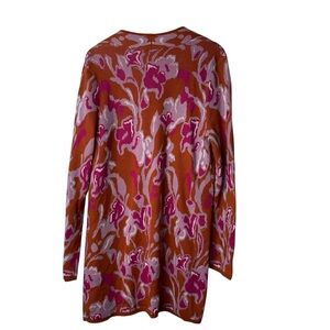 Soft Surroundings Pink and Orange Floral Cardigan